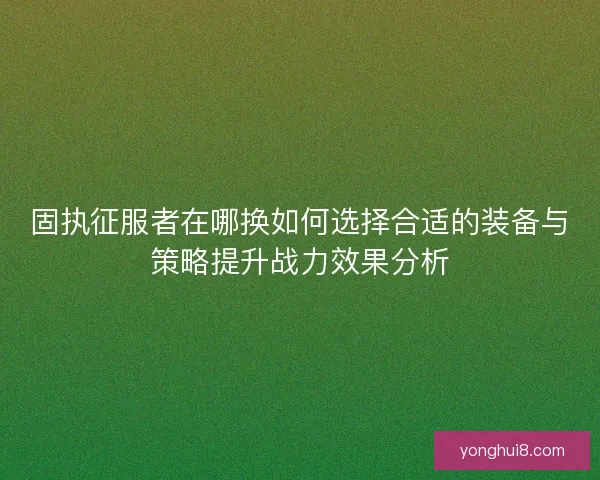 固执征服者在哪换如何选择合适的装备与策略提升战力效果分析